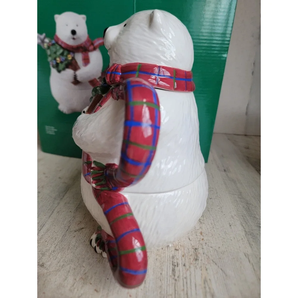 Pfaltzgraff polar bear tea cup teapot set Xmas kitchen unique home decor